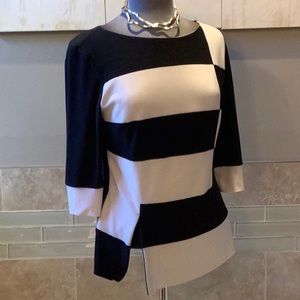 Joseph Ribkoff size 10 black/white blouse
